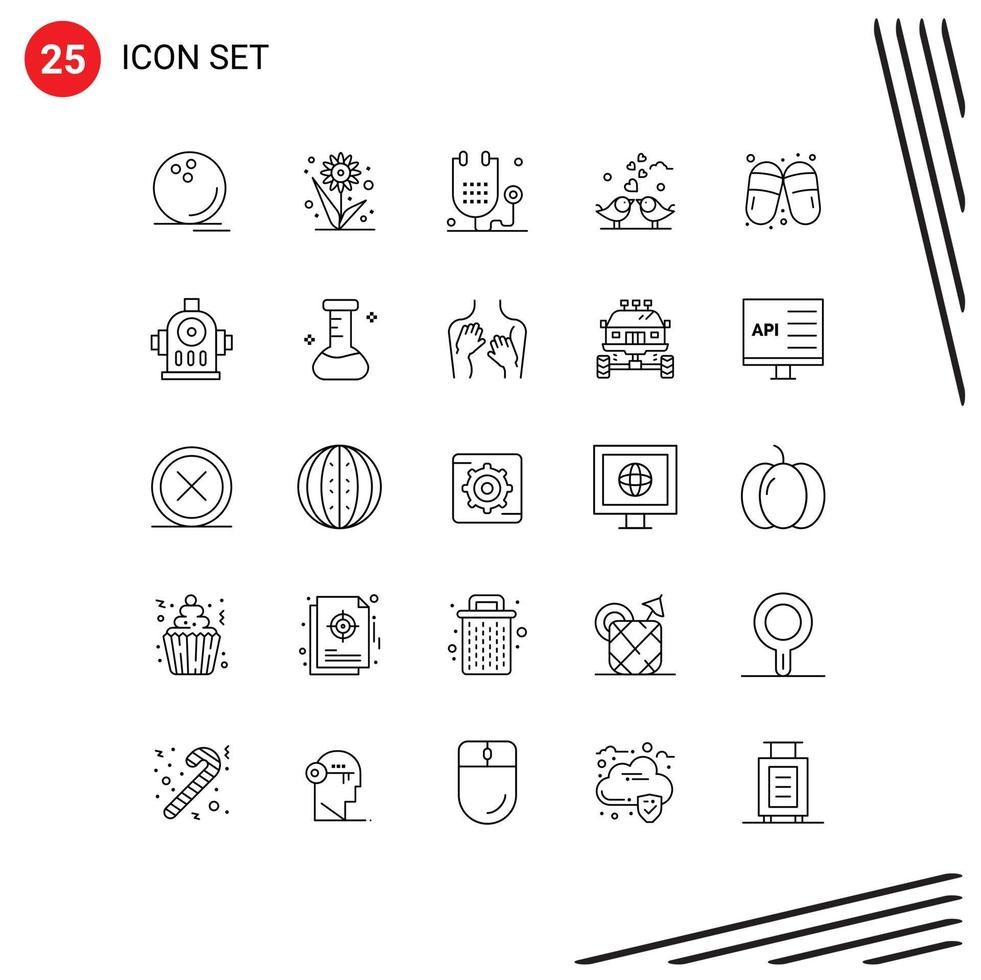 universal icono símbolos grupo de 25 moderno líneas de amoroso corazones girasol novia salud editable vector diseño elementos