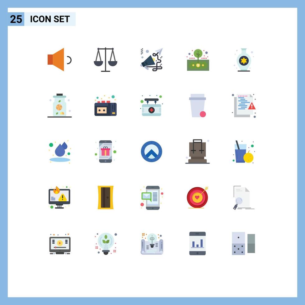 Modern Set of 25 Flat Colors Pictograph of hobbies roi finance return finance Editable Vector Design Elements