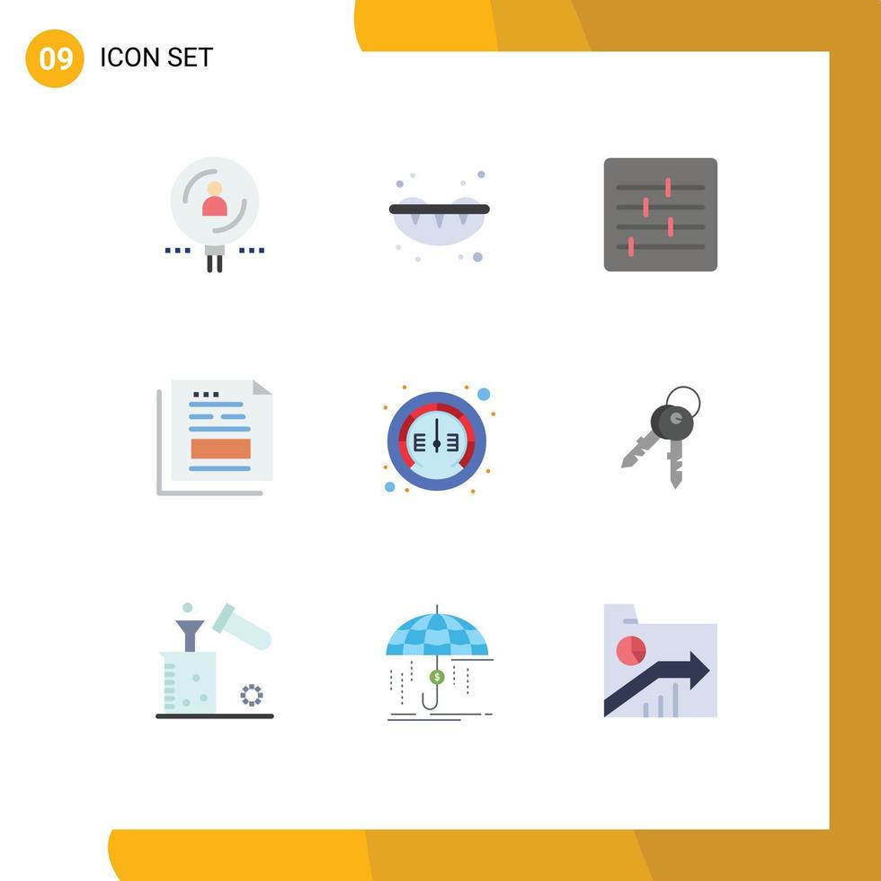 conjunto de 9 9 moderno ui íconos símbolos señales para Internet oficina controlar factura documento editable vector diseño elementos
