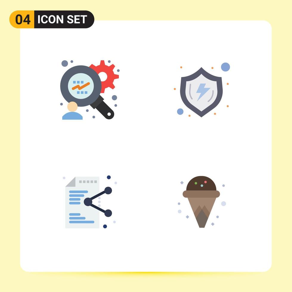 Stock Vector Icon Pack of 4 Line Signs and Symbols for consumers research document safe verify online Editable Vector Design Elements