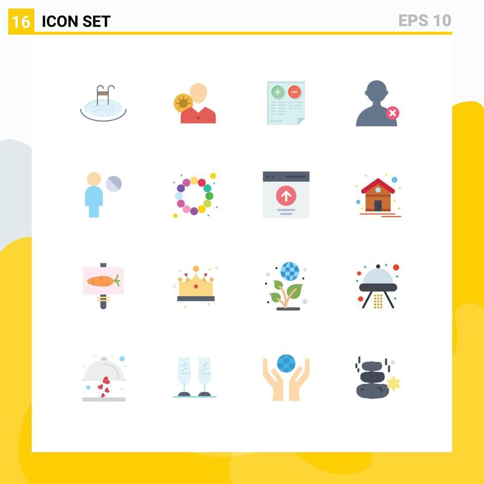 16 Creative Icons Modern Signs and Symbols of man minus personal plus cons Editable Pack of Creative Vector Design Elements