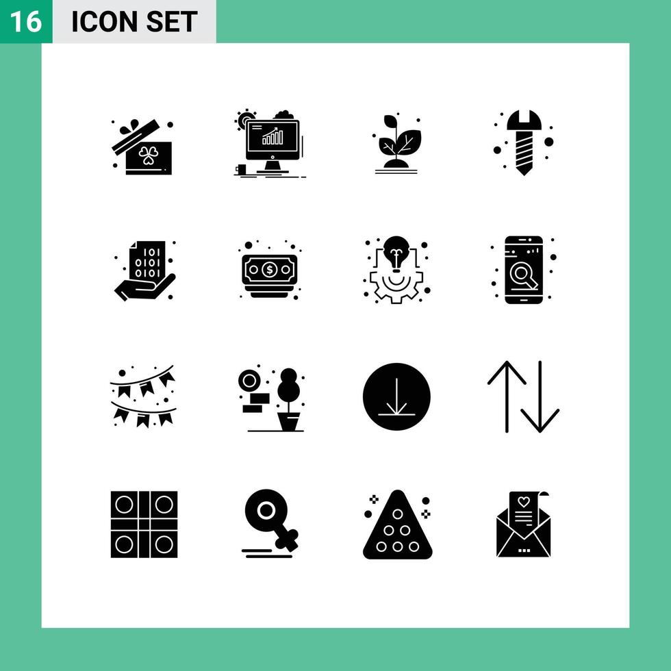 16 Creative Icons Modern Signs and Symbols of share code plant screw diy Editable Vector Design Elements