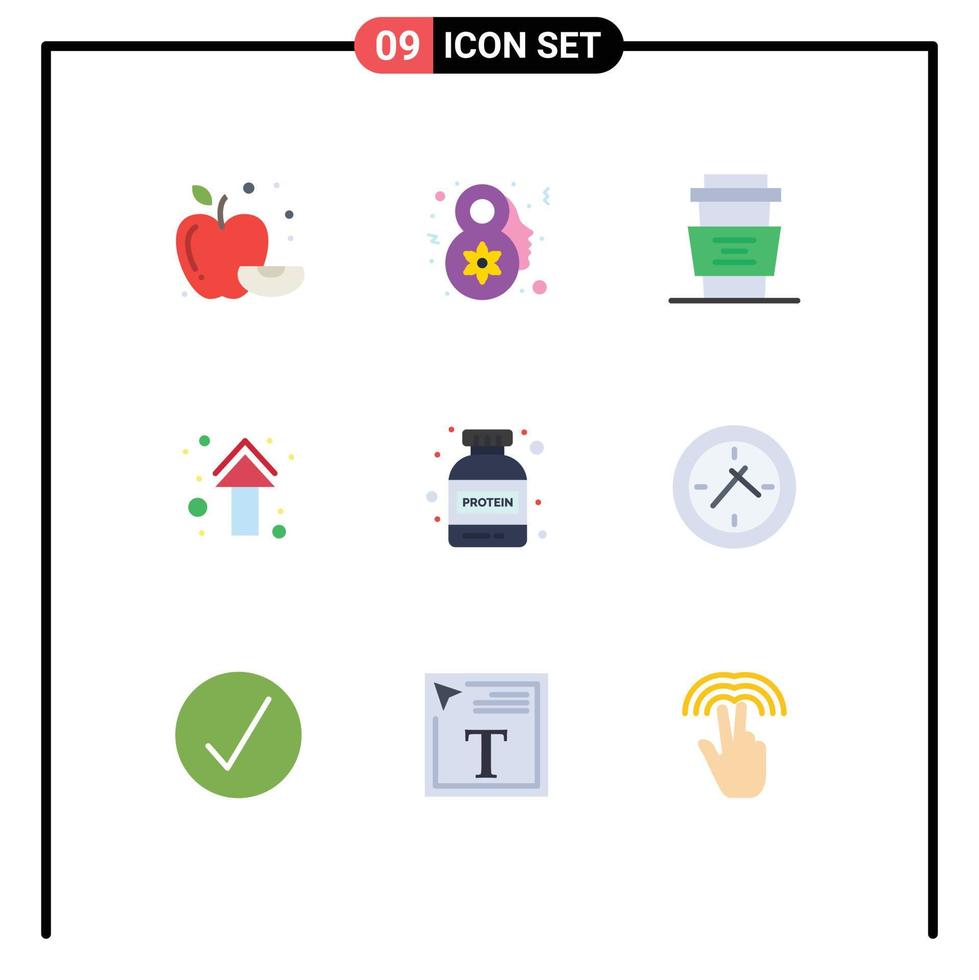 9 Creative Icons Modern Signs and Symbols of protein straight coffee direction arrows Editable Vector Design Elements