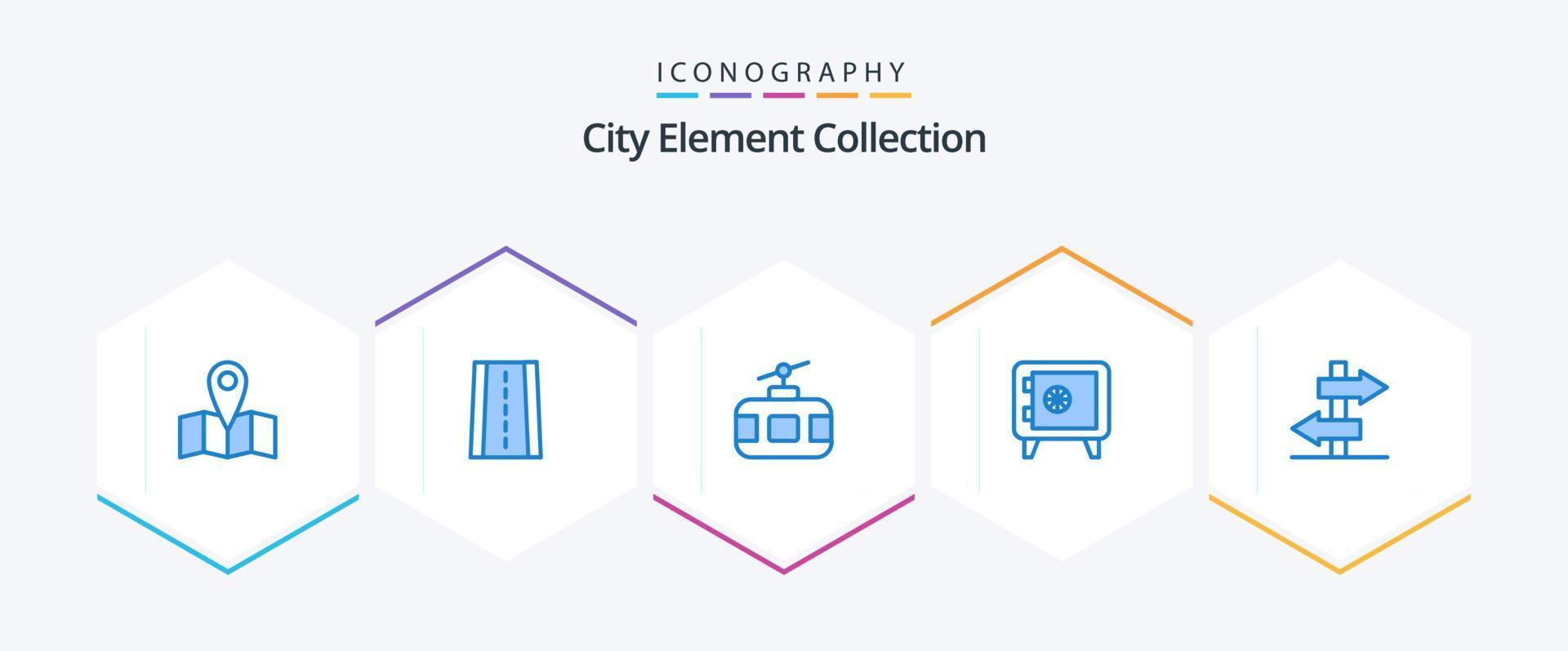City Element Collection 25 Blue icon pack including . sign. tour. board. locker vector