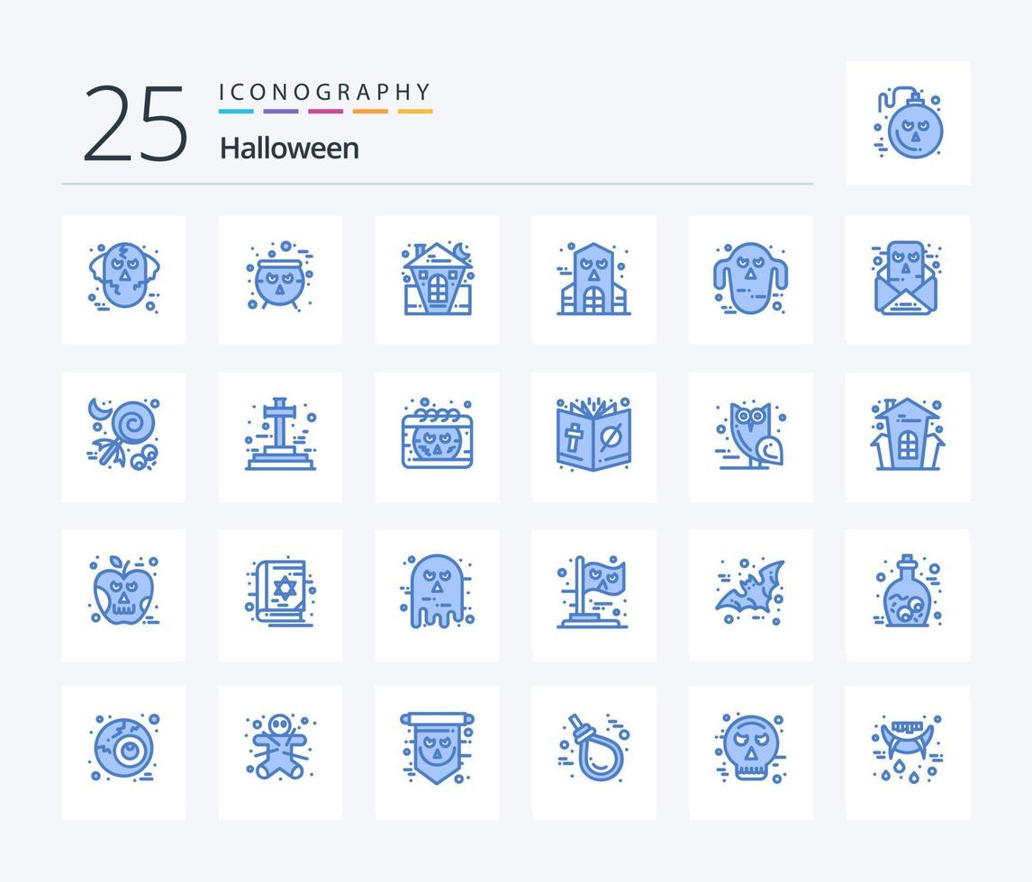 Halloween 25 Blue Color icon pack including ghost. haunted. scary. halloween. holiday vector