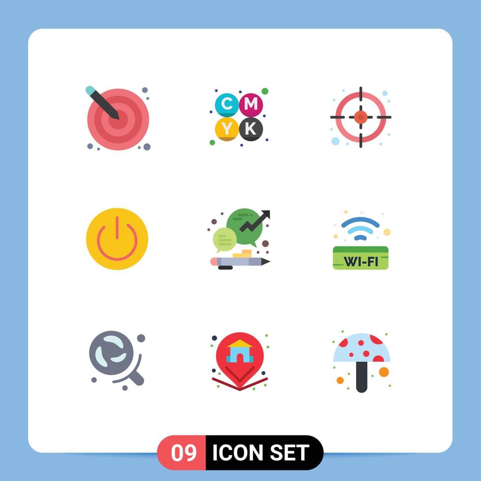 9 Creative Icons Modern Signs and Symbols of chat power business environment ecology Editable Vector Design Elements