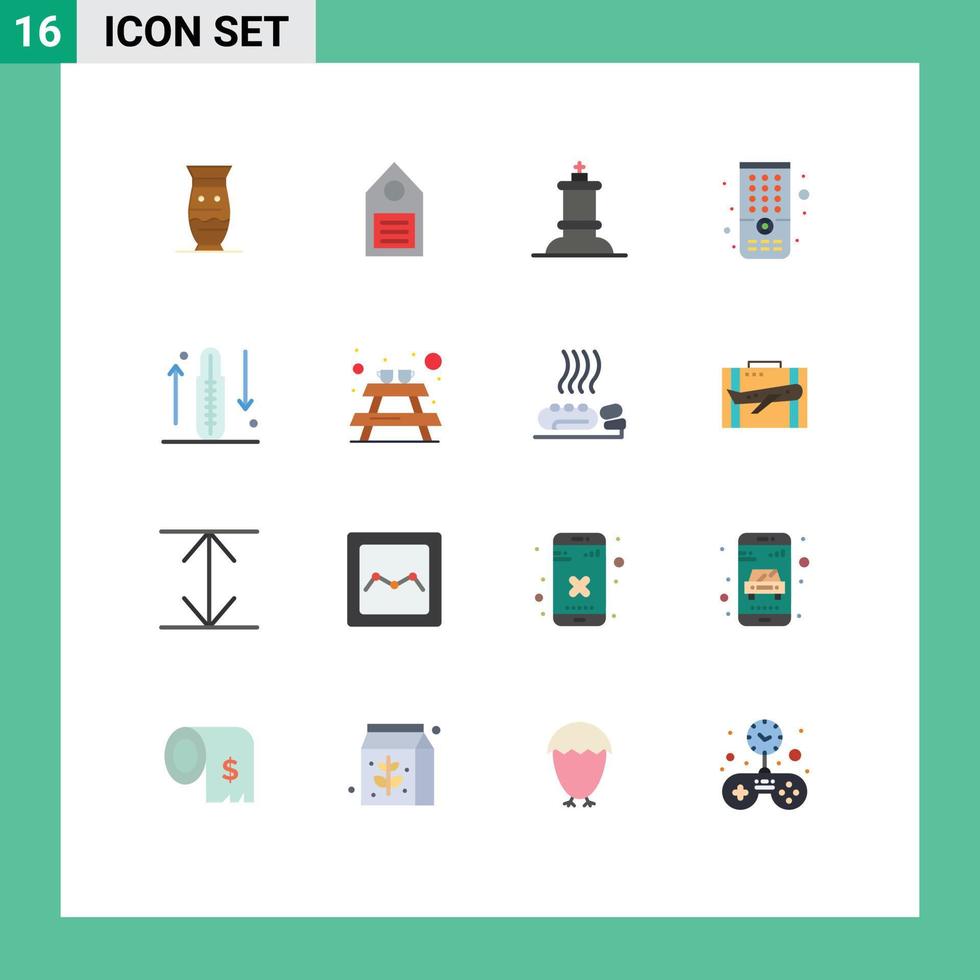 Universal Icon Symbols Group of 16 Modern Flat Colors of disease remote environment control figure Editable Pack of Creative Vector Design Elements