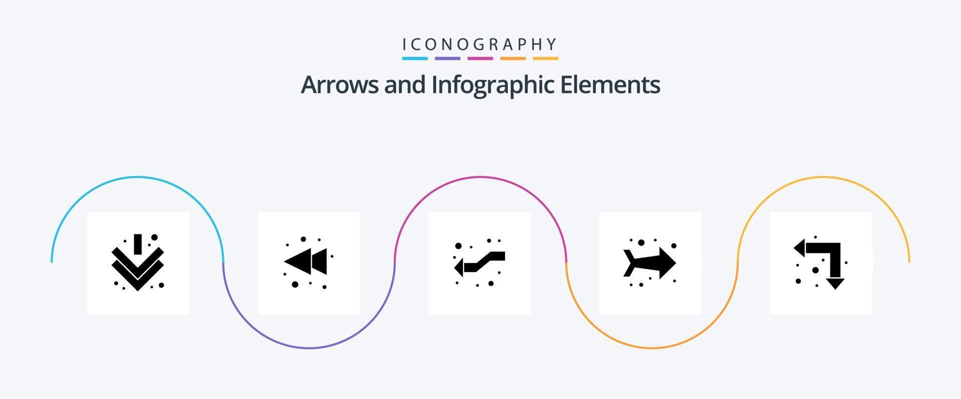 Arrow Glyph 5 Icon Pack Including . up left. intersection. arrows. direction vector