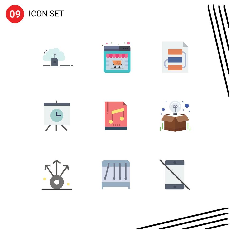 9 Creative Icons Modern Signs and Symbols of audio presentation online store board strategy Editable Vector Design Elements