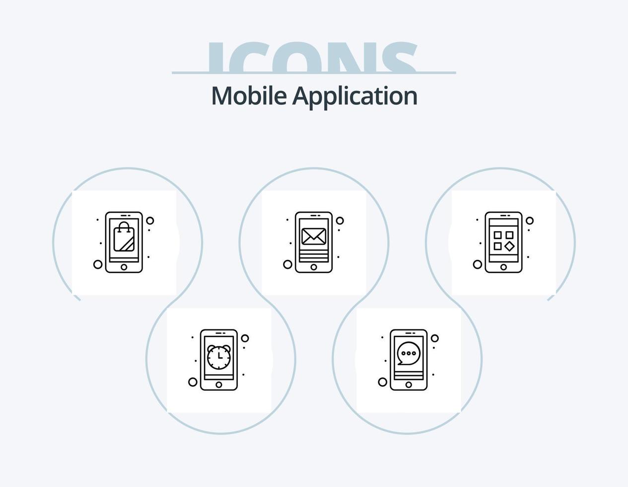 Mobile Application Line Icon Pack 5 Icon Design. camera. mobile. app. game. app vector