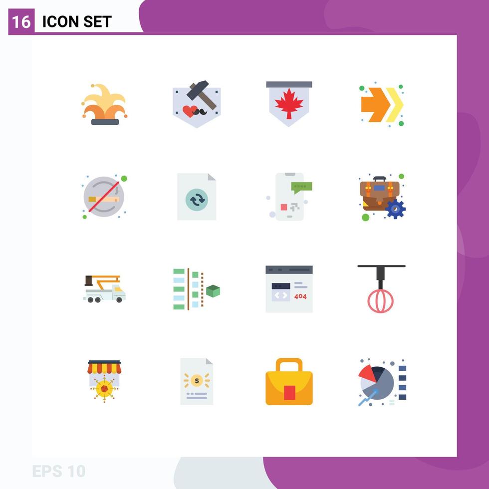 Stock Vector Icon Pack of 16 Line Signs and Symbols for smoking healthcare tag right arrows Editable Pack of Creative Vector Design Elements