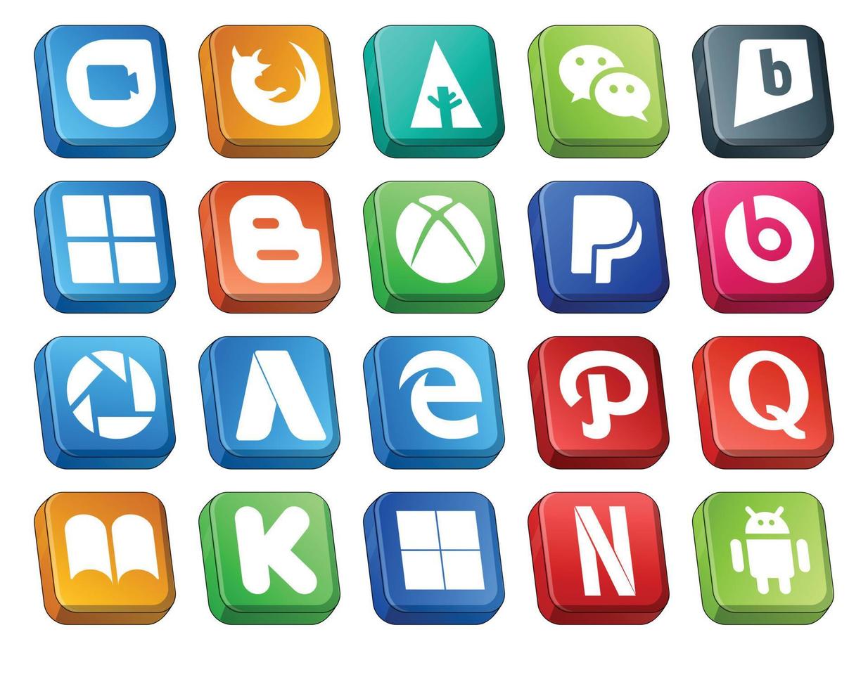 20 Social Media Icon Pack Including question path blogger edge picasa vector