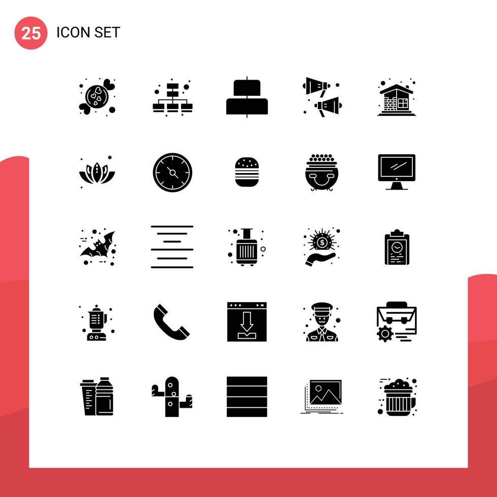 Stock Vector Icon Pack of 25 Line Signs and Symbols for wall construction center building speaker Editable Vector Design Elements