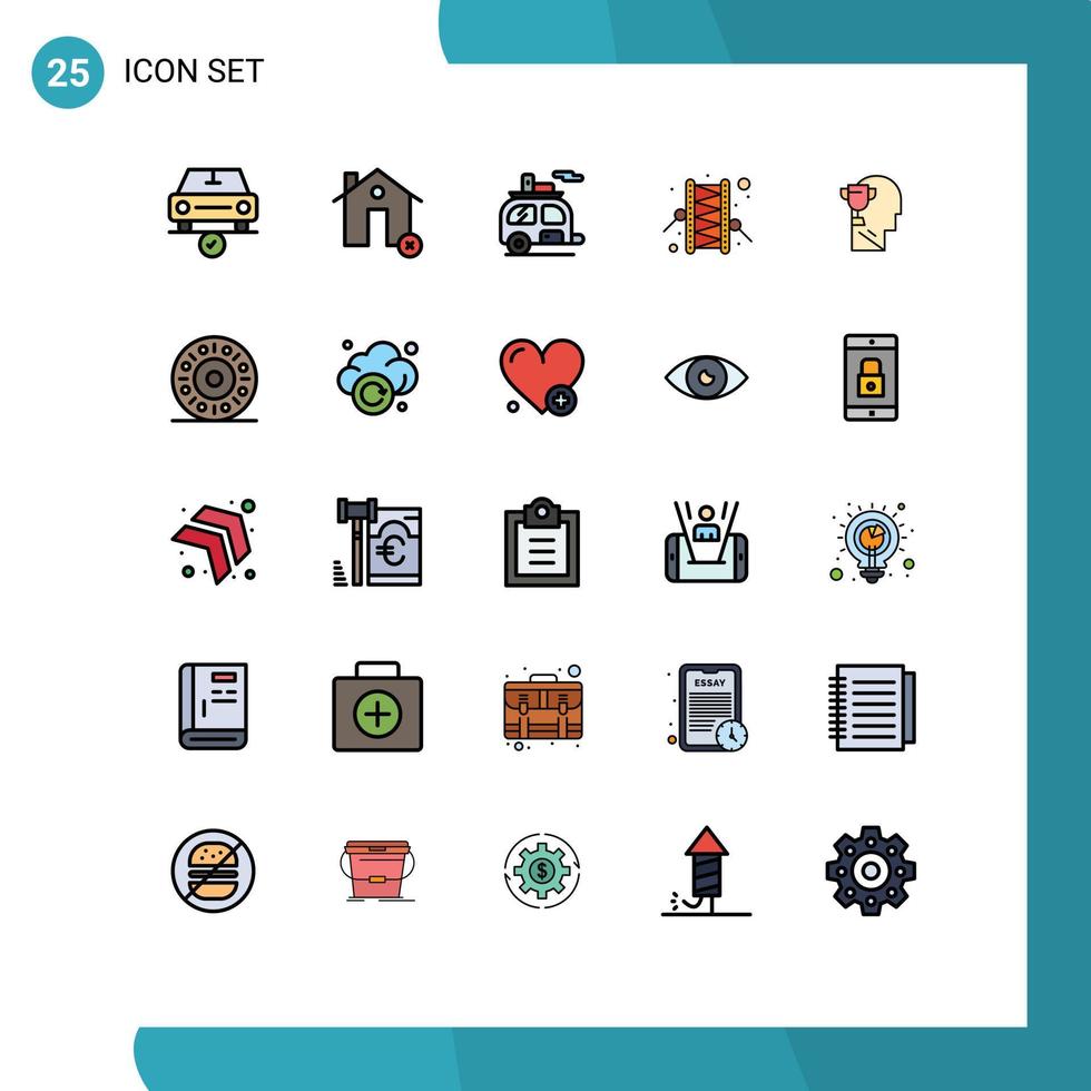 Set of 25 Modern UI Icons Symbols Signs for ramadan bedug estate transport tourism Editable Vector Design Elements