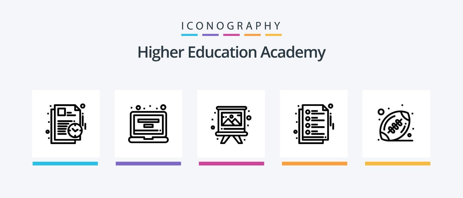 academia línea 5 5 icono paquete incluso escuela. crecimiento. ingeniería. educación. estudiar. creativo íconos diseño vector