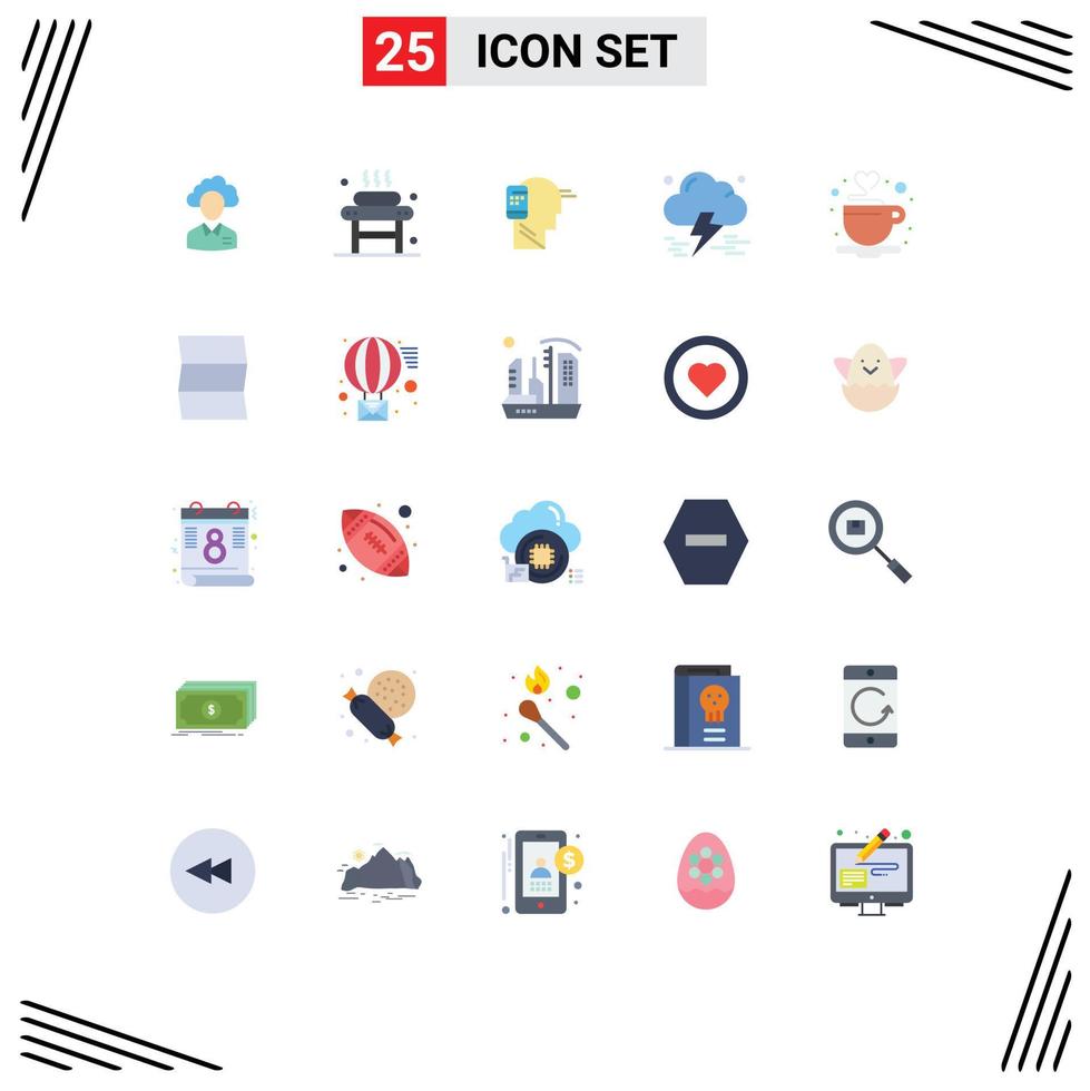 Modern Set of 25 Flat Colors and symbols such as cloud mobile massage human communication Editable Vector Design Elements