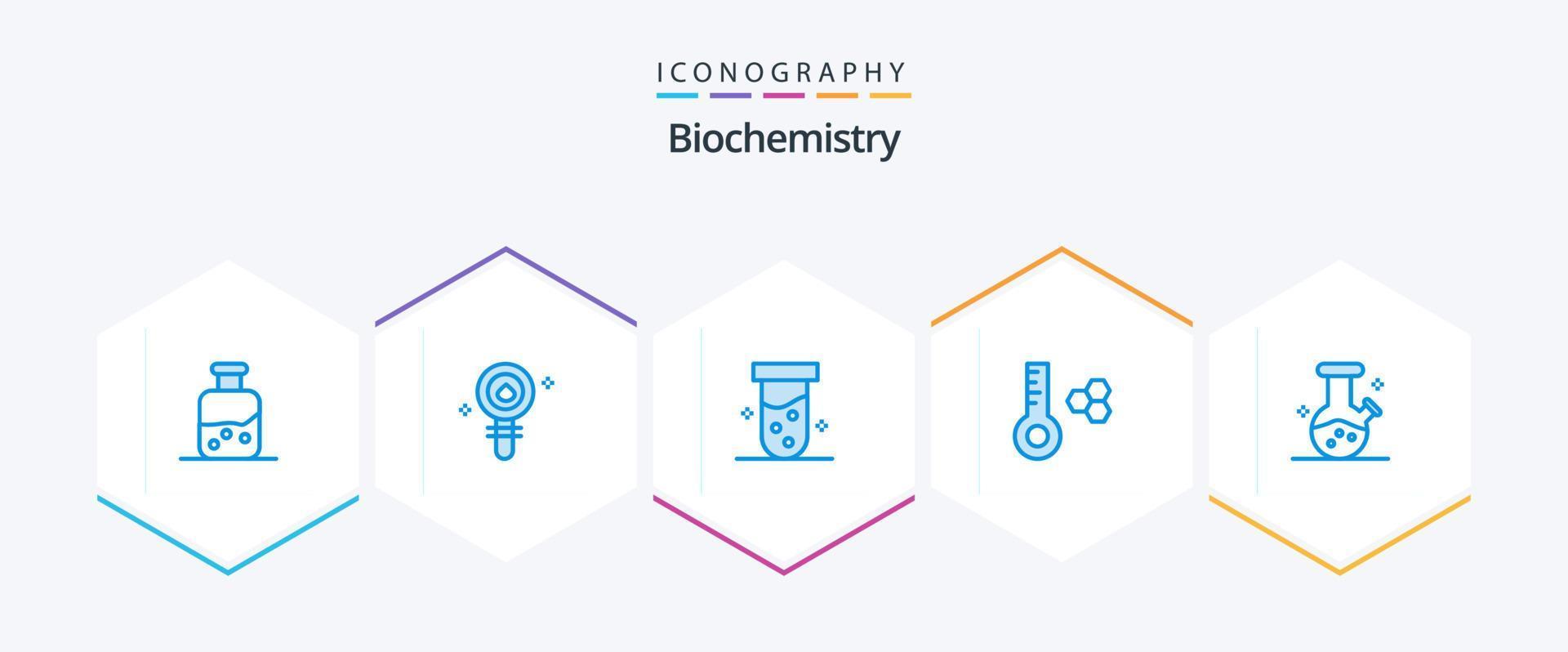 Biochemistry 25 Blue icon pack including lab. thermometer. laboratory. temperature meter. biochemistry vector