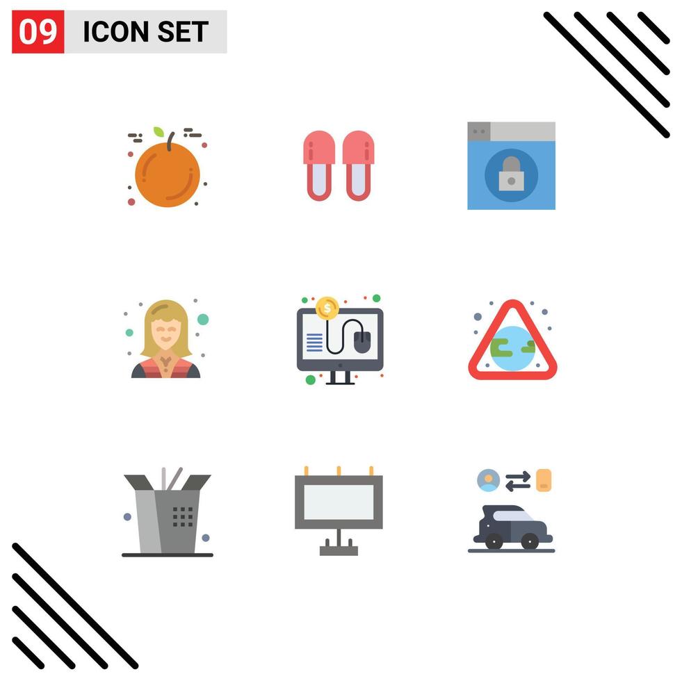 9 Flat Color concept for Websites Mobile and Apps pay worker web technician electrician Editable Vector Design Elements