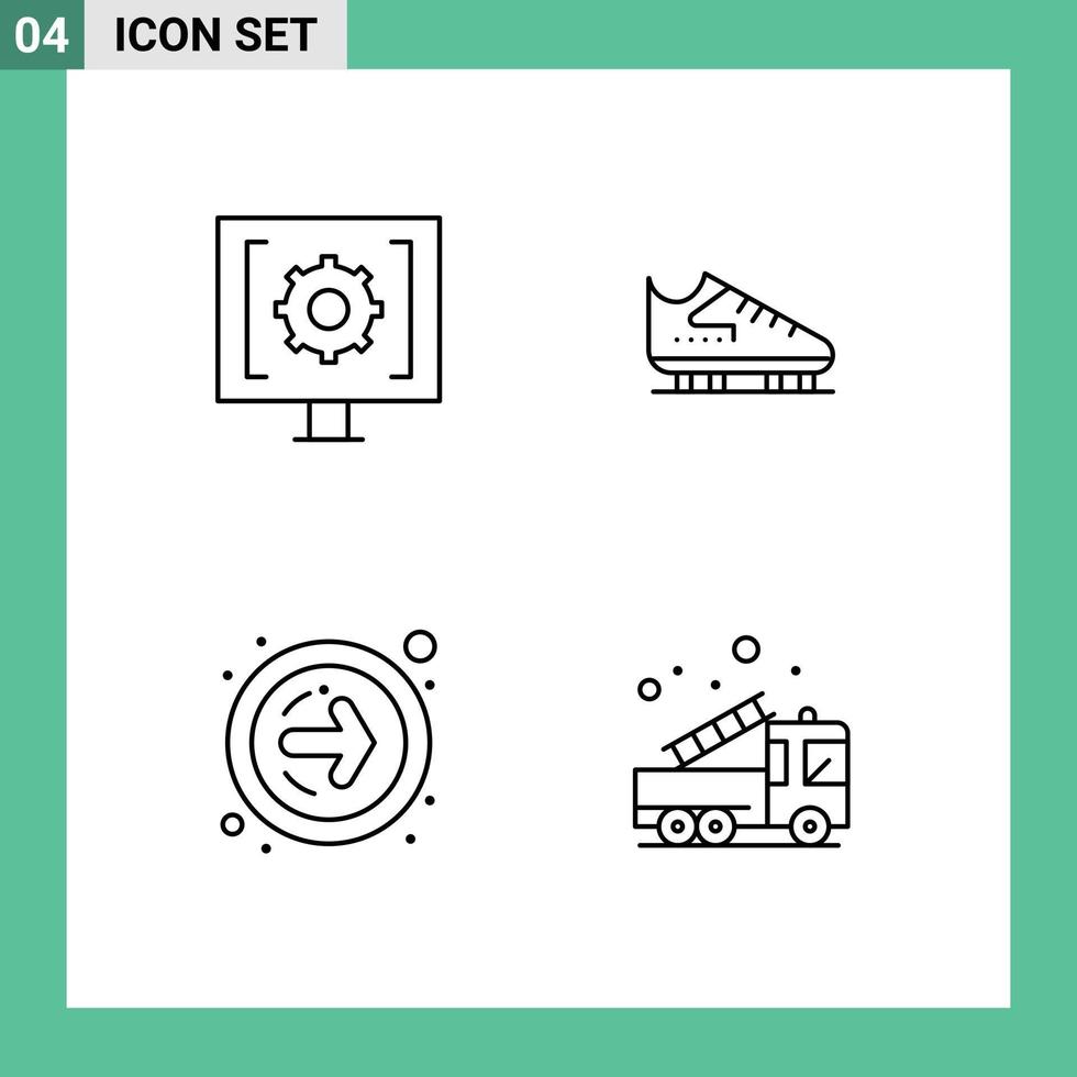 Stock Vector Icon Pack of 4 Line Signs and Symbols for contact skating service ice next Editable Vector Design Elements