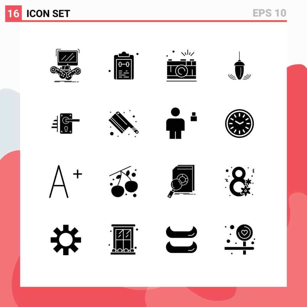 16 Creative Icons Modern Signs and Symbols of measurement sinker notepad capture photo Editable Vector Design Elements