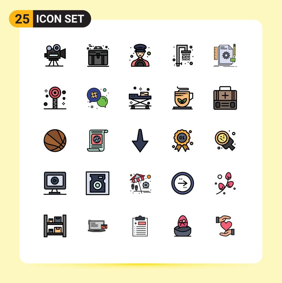 Set of 25 Modern UI Icons Symbols Signs for feedback design car creative water Editable Vector Design Elements