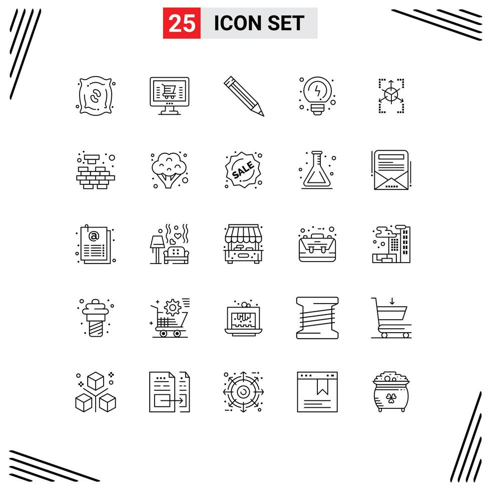 25 Creative Icons Modern Signs and Symbols of chart grid education prototype solutions Editable Vector Design Elements