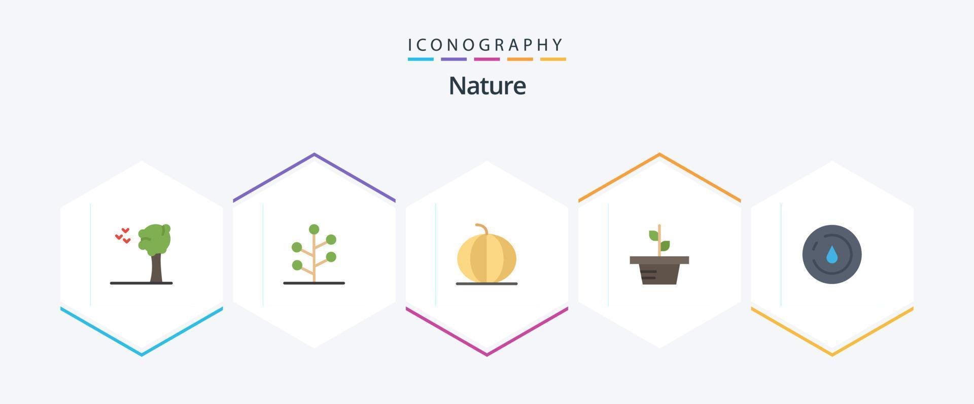 Nature 25 Flat icon pack including nature. plant. nature. nature. growth vector