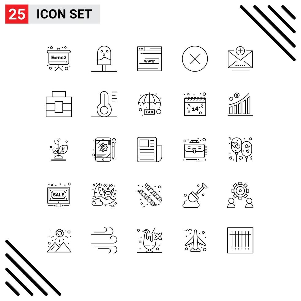 conjunto de 25 moderno ui íconos símbolos señales para añadir medios de comunicación jugador web medios de comunicación www editable vector diseño elementos