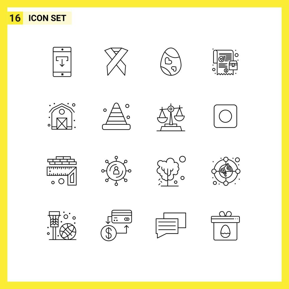 16 Universal Outline Signs Symbols of online order order solidarity mobile egg Editable Vector Design Elements