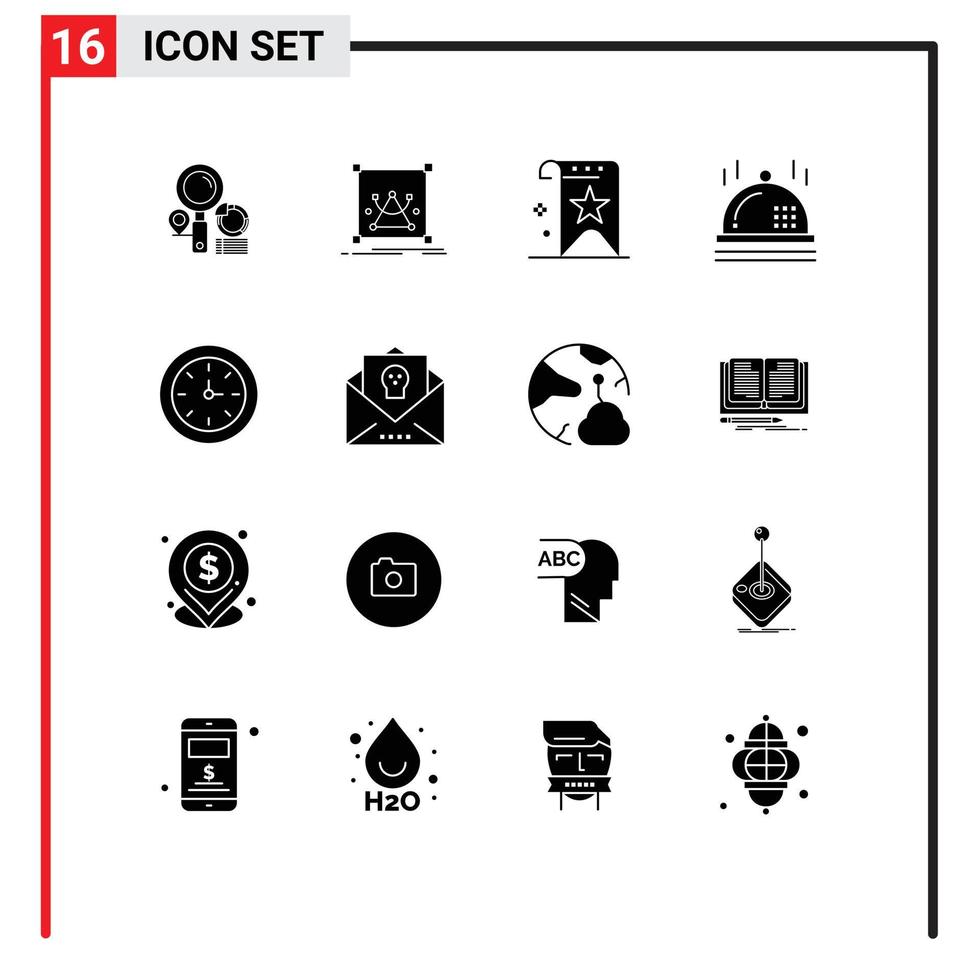 16 Creative Icons Modern Signs and Symbols of education dinner bookmark christmas reputation Editable Vector Design Elements