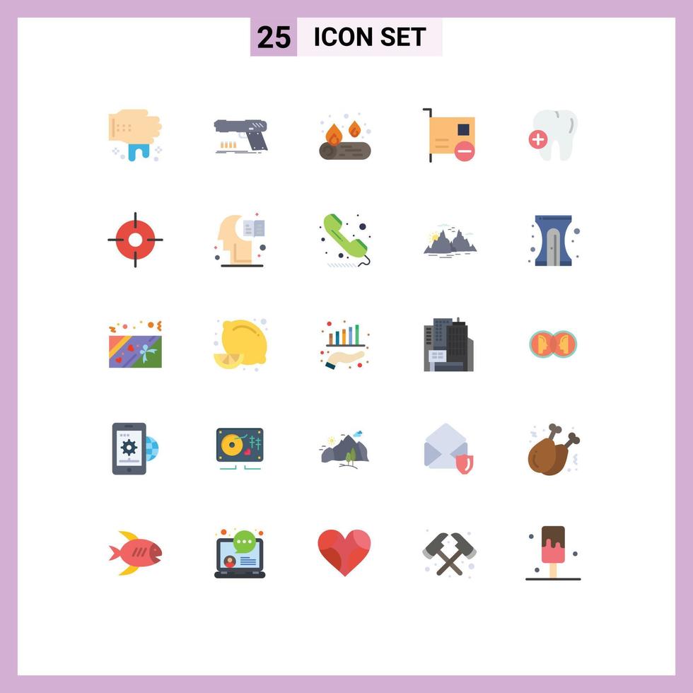 Group of 25 Flat Colors Signs and Symbols for medical pci camp hardware computers Editable Vector Design Elements