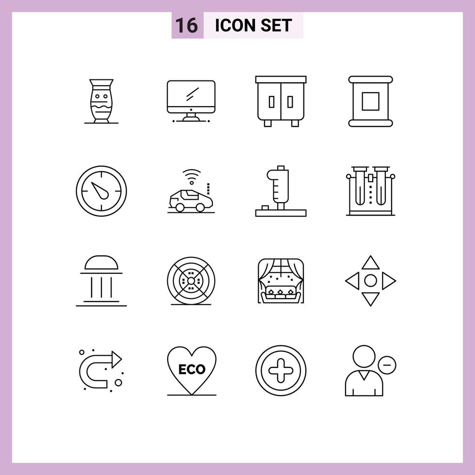 16 Thematic Vector Outlines and Editable Symbols of preserves canned device interior drawer Editable Vector Design Elements