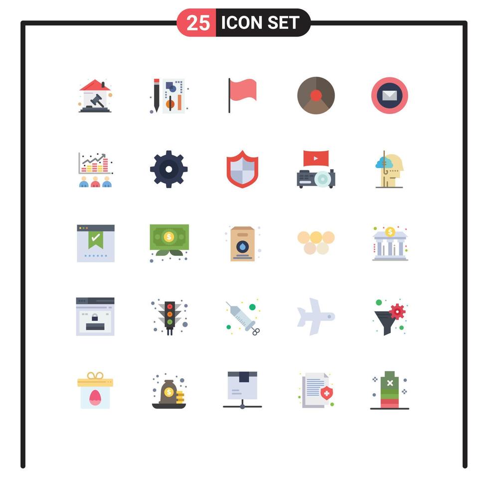 Group of 25 Modern Flat Colors Set for pie finance page chart ui Editable Vector Design Elements