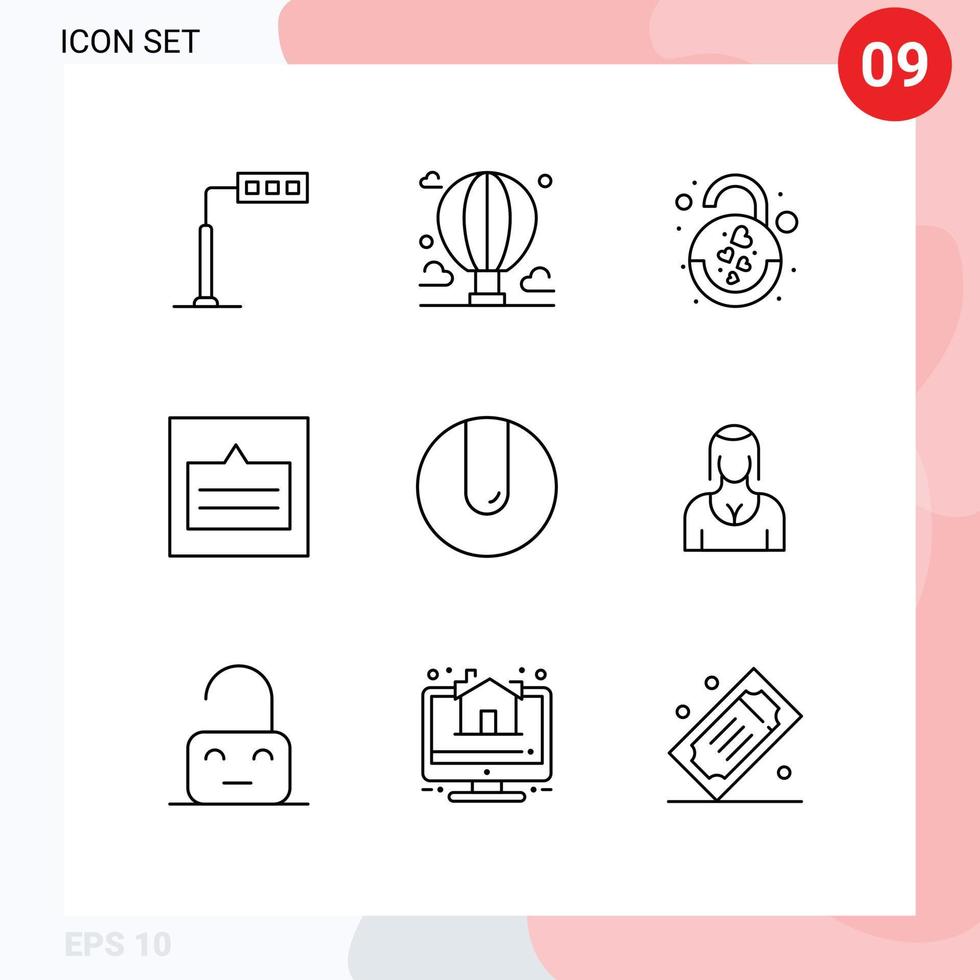9 Thematic Vector Outlines and Editable Symbols of wireframe links sky layout heart Editable Vector Design Elements