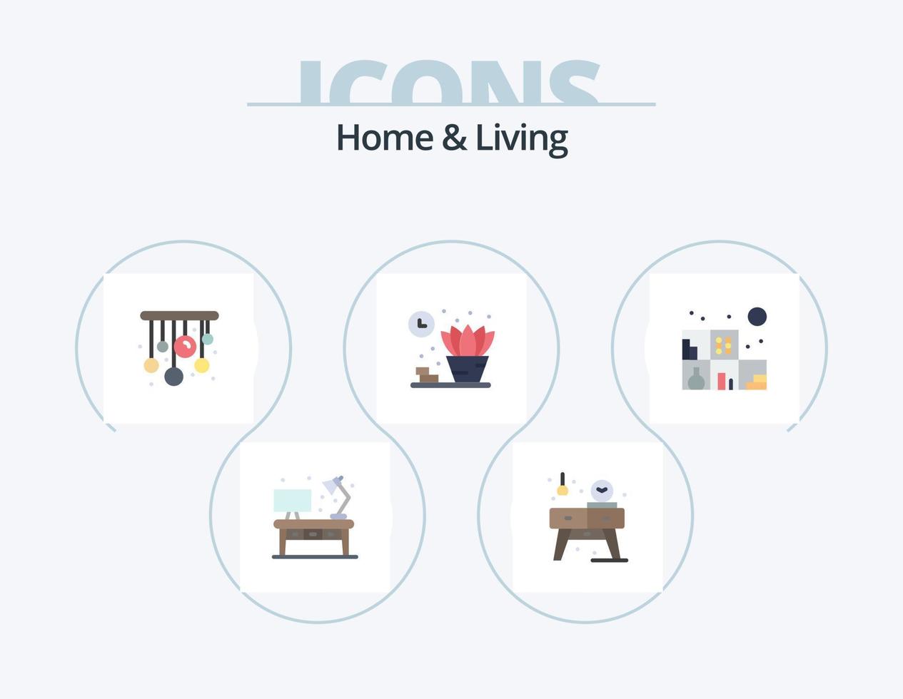 hogar y vivo plano icono paquete 5 5 icono diseño. . viviendo. hogar. hogar. vivo vector