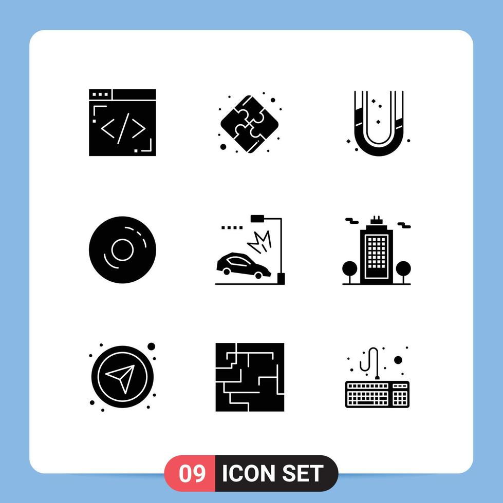 9 Creative Icons Modern Signs and Symbols of crash accident plumber sweet donuts Editable Vector Design Elements
