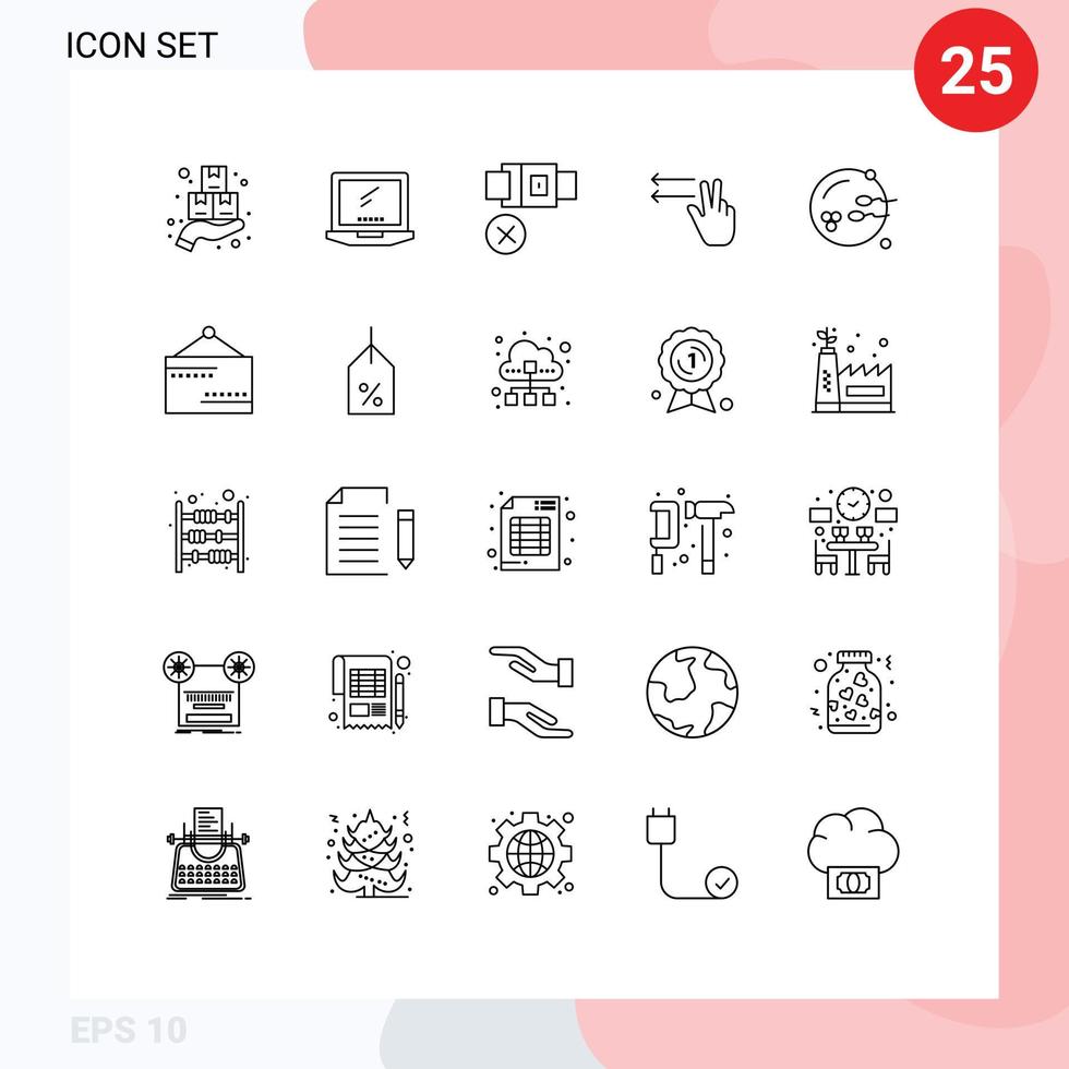 Set of 25 Vector Lines on Grid for fertile gesture imac fingers lock Editable Vector Design Elements