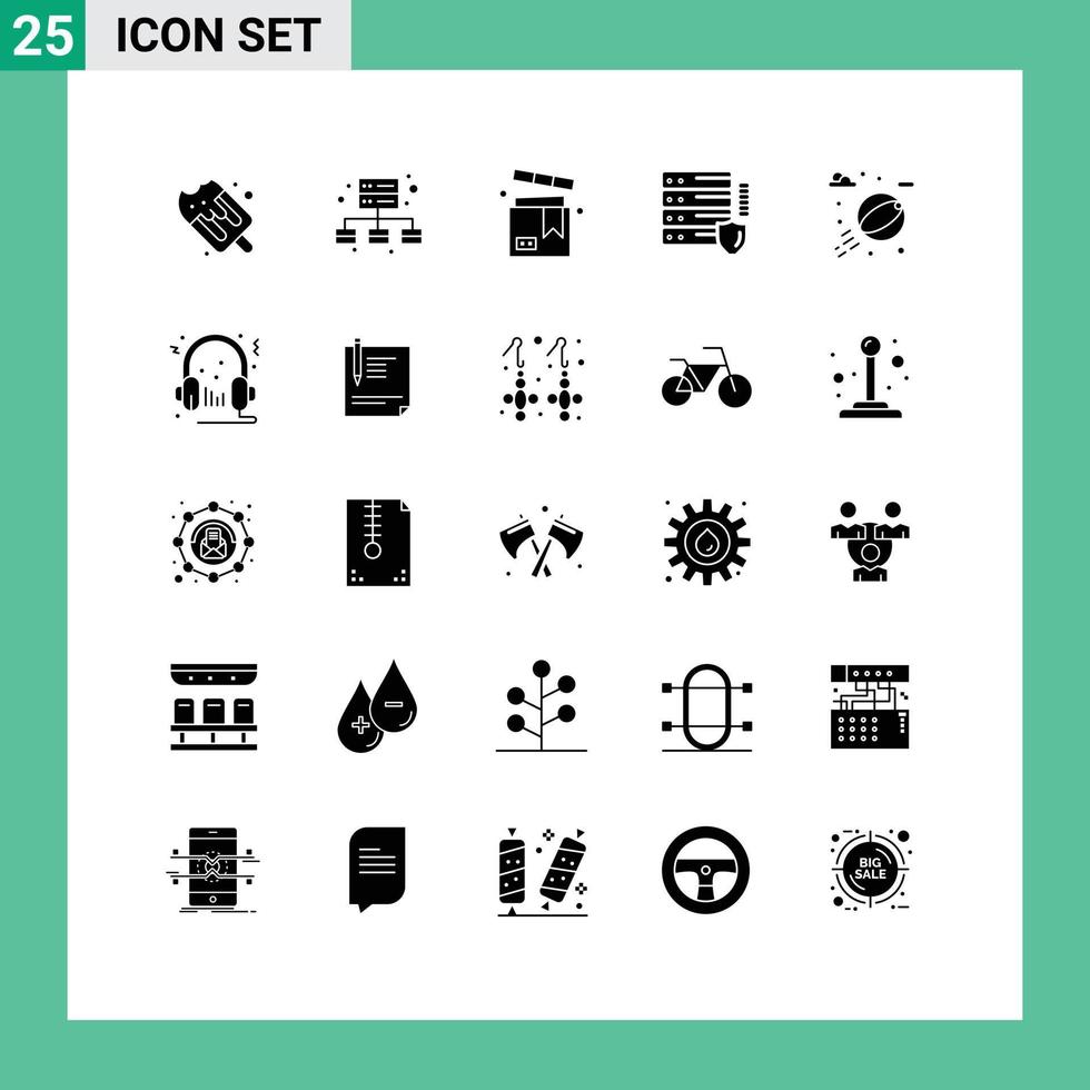 Set of 25 Modern UI Icons Symbols Signs for park beach ball product security network Editable Vector Design Elements