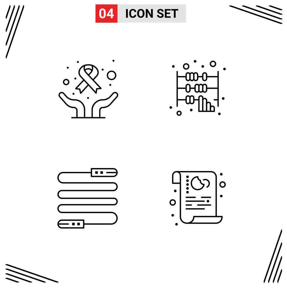 Stock Vector Icon Pack of 4 Line Signs and Symbols for care jump world day calculator sports Editable Vector Design Elements