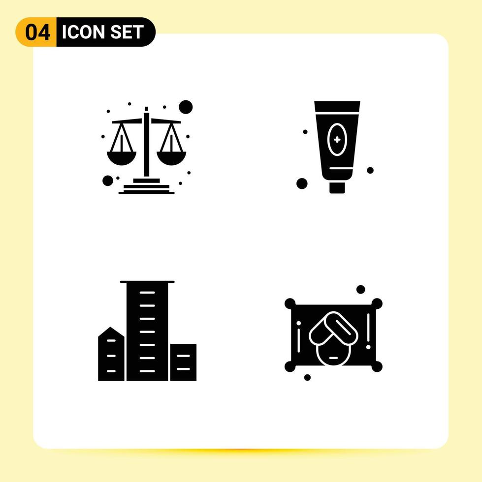 Thematic Vector Solid Glyphs and Editable Symbols of balance family beauty foam residences Editable Vector Design Elements