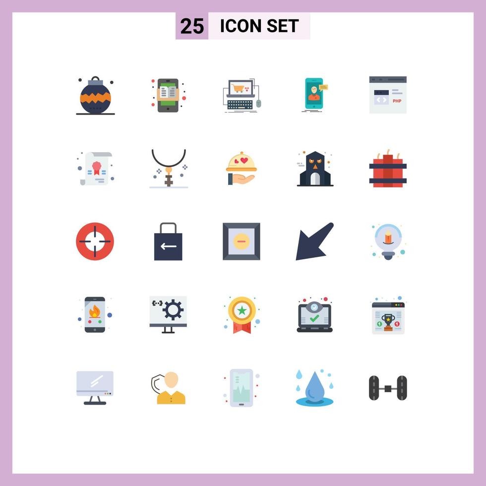 Stock Vector Icon Pack of 25 Line Signs and Symbols for meeting chat e game shop Editable Vector Design Elements