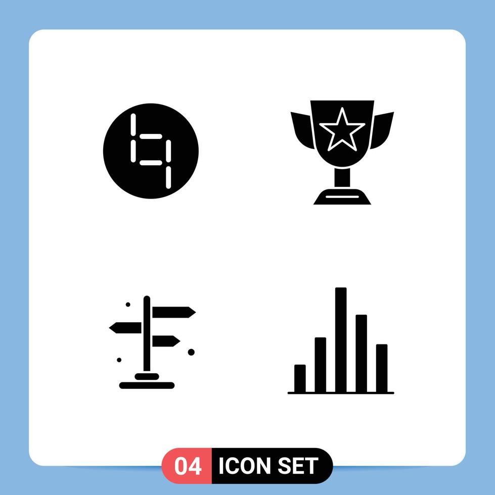 Stock Vector Icon Pack of 4 Line Signs and Symbols for ybcoin city crypto currency cup street Editable Vector Design Elements