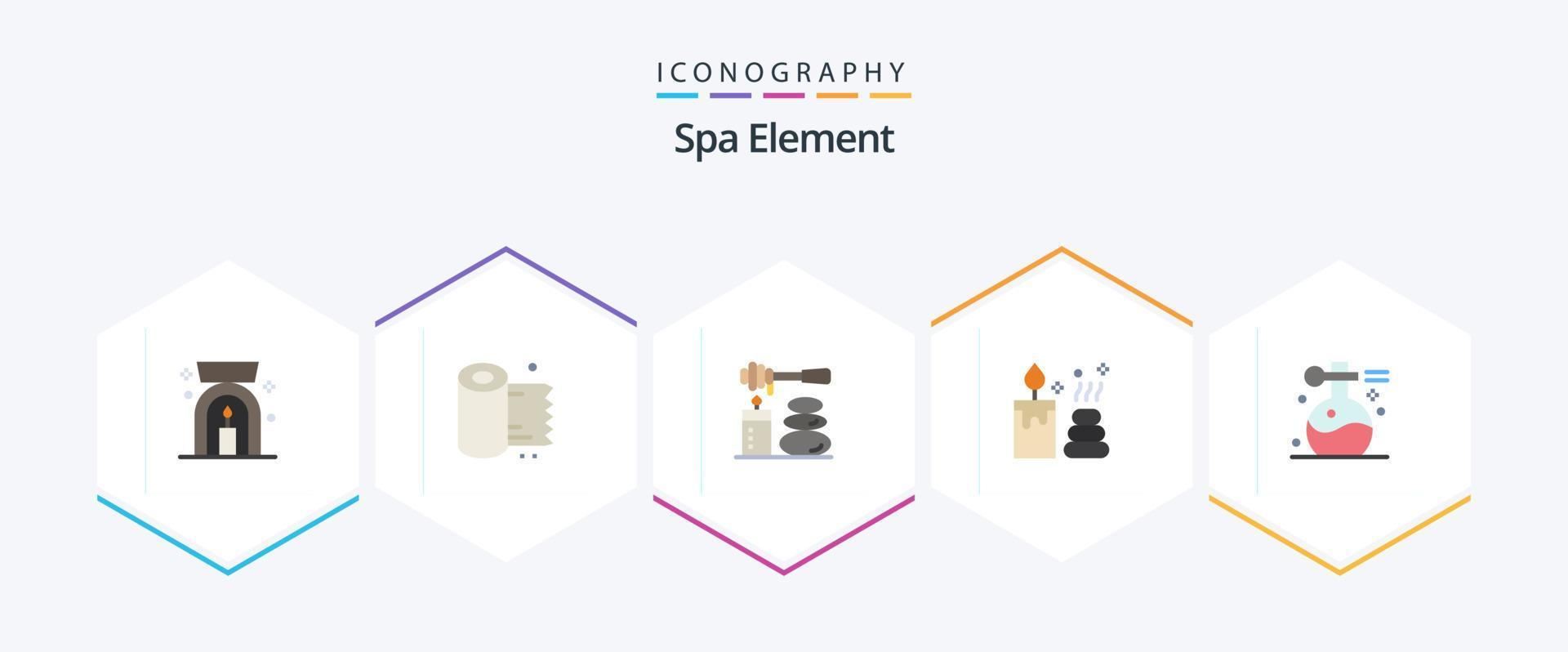 Spa Element 25 Flat icon pack including spa. massage. relax. beauty. element vector