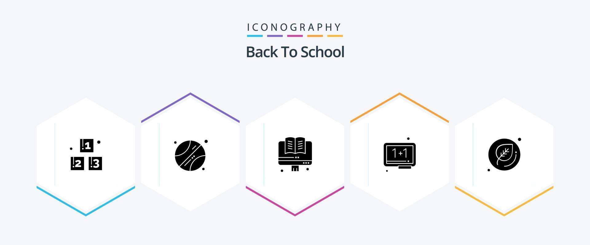 Back To School 25 Glyph icon pack including school. education. education. whiteboard. eraser vector