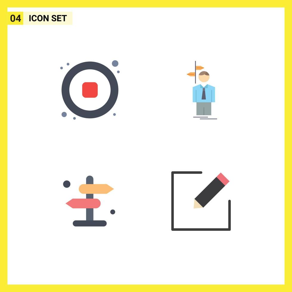 Pictogram Set of 4 Simple Flat Icons of audio board video choose navigation Editable Vector Design Elements