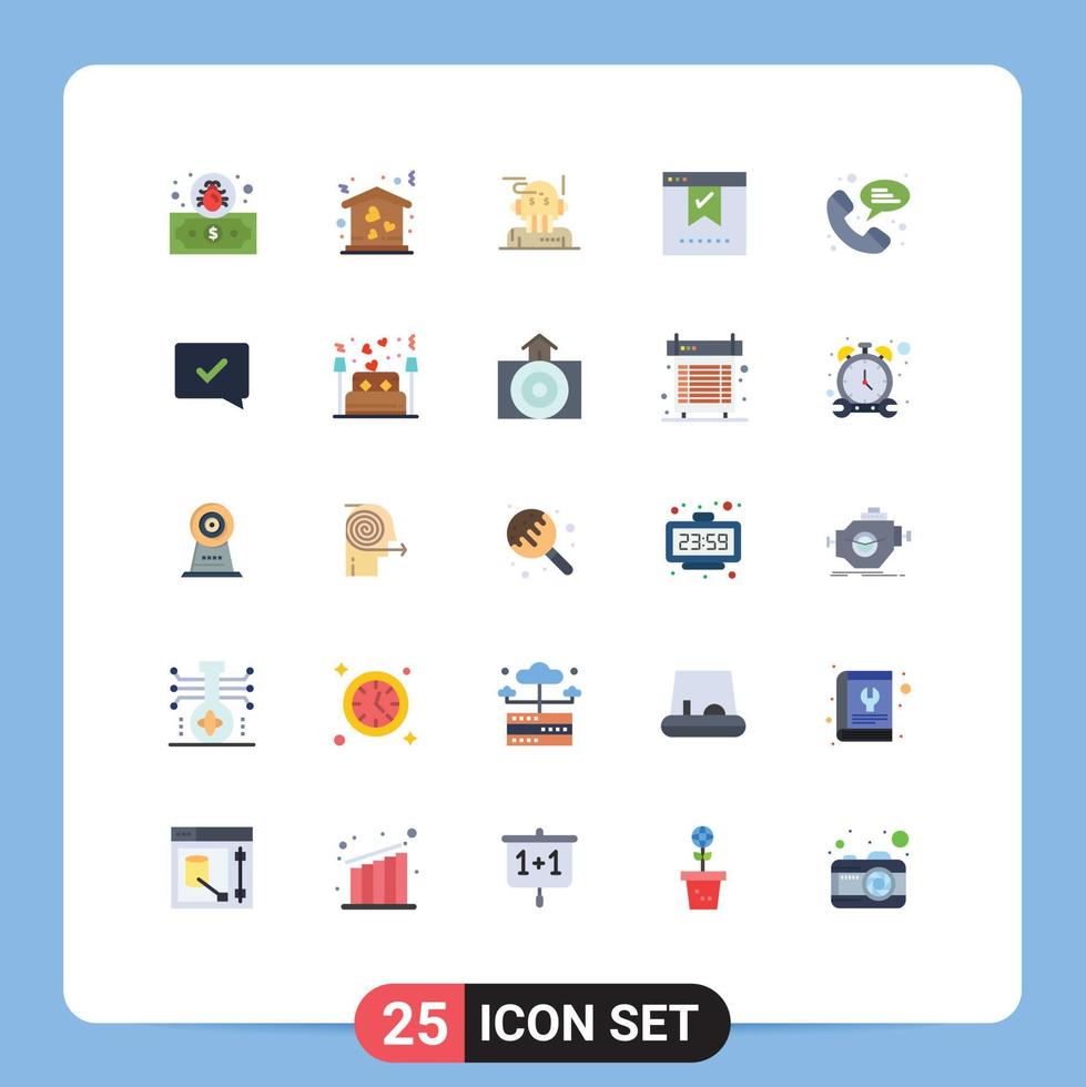 User Interface Pack of 25 Basic Flat Colors of web office adviser good bookmark Editable Vector Design Elements