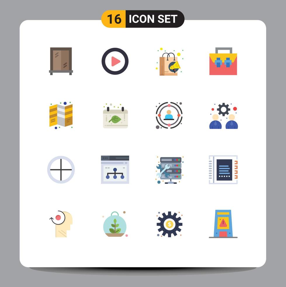 16 Creative Icons Modern Signs and Symbols of print flyer shopping brochure material Editable Pack of Creative Vector Design Elements