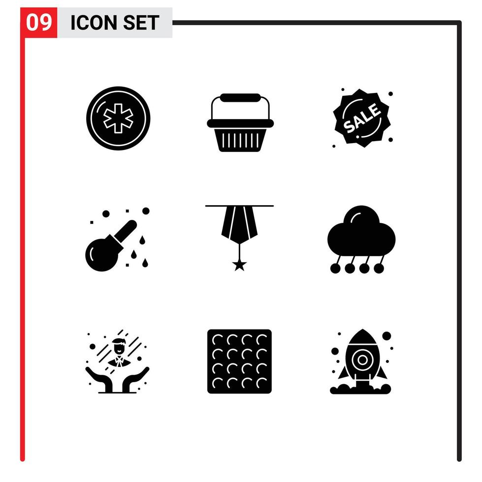 Editable Vector Line Pack of 9 Simple Solid Glyphs of medical healthcare trolley health shopping Editable Vector Design Elements