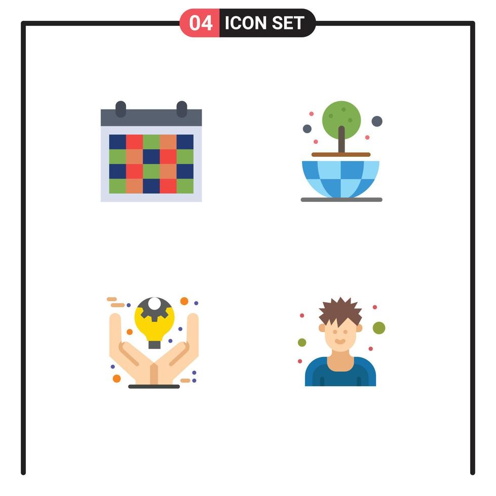 Pictogram Set of 4 Simple Flat Icons of colander defining contact us globe product Editable Vector Design Elements