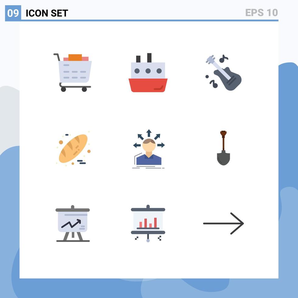 Stock Vector Icon Pack of 9 Line Signs and Symbols for options conversion guitar thanks day bread Editable Vector Design Elements